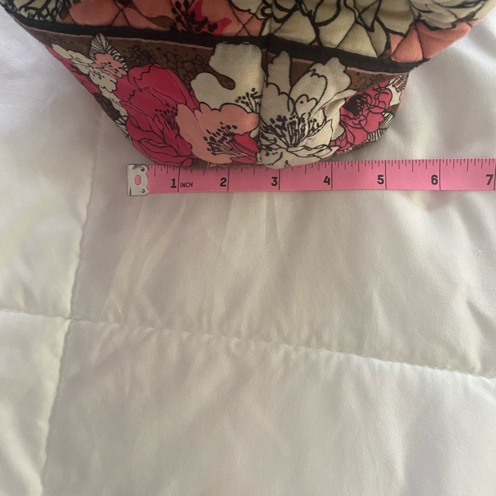 Vera Bradley retired mocha rouge shoulder bag pink, brown, white floral pattern - Picture 12 of 16